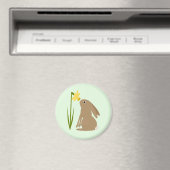 Aimant Lapin de Pâques et fleur de jonquille (In Situ (Lave-vaisselle))