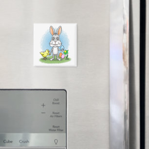 Aimant lapin de Pâques et le poulet jaune