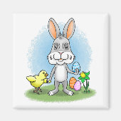 Aimant lapin de Pâques et le poulet jaune (Devant)