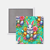 Aimant ~ Lapin de Pâques et Oeufs ~ (Recto/Verso)