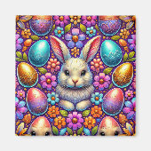 Aimant ~ Lapin de Pâques et Oeufs ~ (Devant)