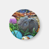 Aimant Lapin de Pâques et panier de golf (Devant)