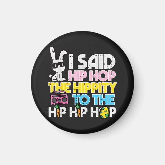 Aimant Lapin de Pâques Hip Hop Hippity (Devant)