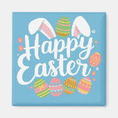 Aimant Lapin de Pâques Joyeuses Vacances de Lapin d'Œuf  (Devant)