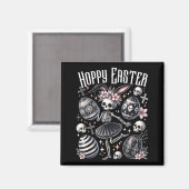 Aimant Lapin de Pâques joyeux squelette dansant Pâques ef (Recto/Verso)