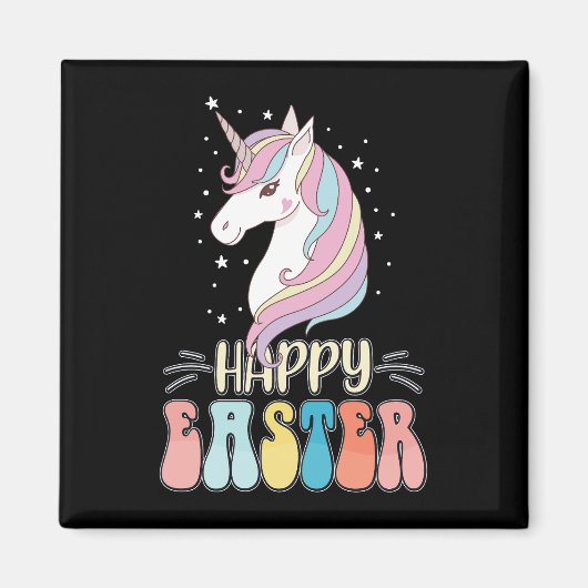 Aimant Lapin de Pâques Licorne Œufs de Pâques (Devant)