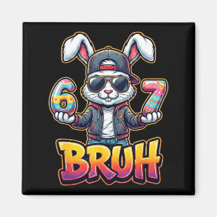 Aimant Lapin de Pâques Mème Bruh – Drôle 6 7 Œufs de Pâqu