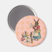 Aimant Lapin de Pâques Poulets Lapins Œufs (Recto/Verso)