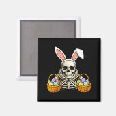 Aimant Lapin de Pâques squelette graphique pour hommes (Recto/Verso)