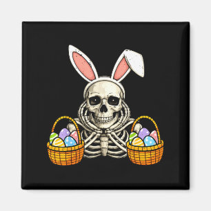 Aimant Lapin de Pâques squelette graphique pour hommes