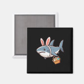 Aimant Lapin de requin Oeufs de Pâques Funny Chasse Fille (Recto/Verso)
