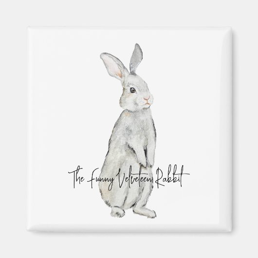 Aimant Lapin de velours drôle (Devant)