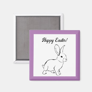 Aimant Lapin doux, mignon printemps ou dessin animé de Pâ
