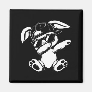 Aimant Lapin drôle en graphisme mème pour hommes femmes