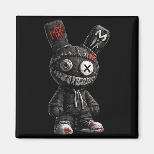 Aimant Lapin Effrayant Horreur Gothique Grunge Emo Esthét (Devant)