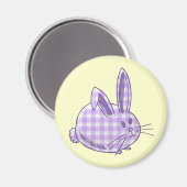 Aimant lapin en vichy violet (Recto/Verso)