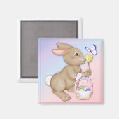 Aimant Lapin et panier de Pâques (Recto/Verso)