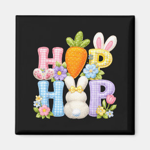 Aimant Lapin Floral Patchwork Jour de Pâques Hip Hop Prin