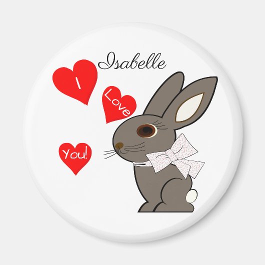 Aimant Lapin "Je t'aime!" (Devant)