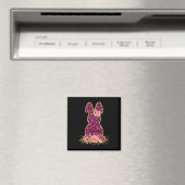 Aimant Lapin Lapin Rose Léopard Lapin Joyeux Pâques (In Situ (Lave-vaisselle))