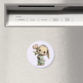 Aimant Lapin mignon tenant une Tulipe (In Situ (Lave-vaisselle))