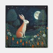Aimant Lapin orange au clair de lune (Devant)