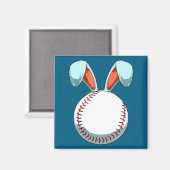 Aimant Lapin Oreilles de Pâques de Baseball Fa (Recto/Verso)