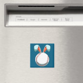 Aimant Lapin Oreilles de Pâques de Baseball Fa (In Situ (Lave-vaisselle))