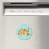 Aimant Lapin Polka Dot turquoise (In Situ (Lave-vaisselle))