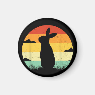 Aimant Lapin Retro Vintage 80s Style Bunny Lover