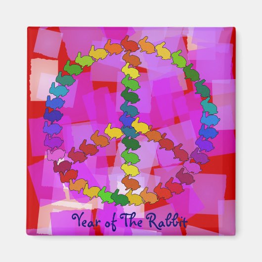 Aimant Lapins de paix (Devant)