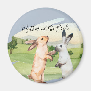 Aimant Lapins Mariage Couple Country Garden