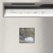 Aimant Lapins mignons avec citation (In Situ (Lave-vaisselle))