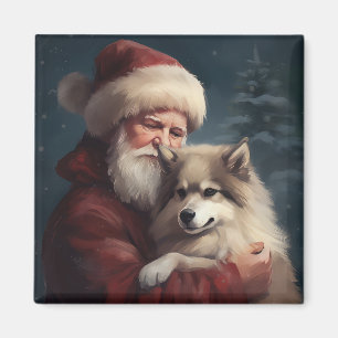 Aimant Lapphund finlandais Noël festif du Père Noël