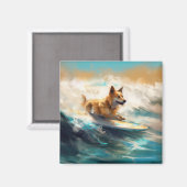 Aimant Lapphund Plage Finlandaise Plage Surf Peinture (Recto/Verso)