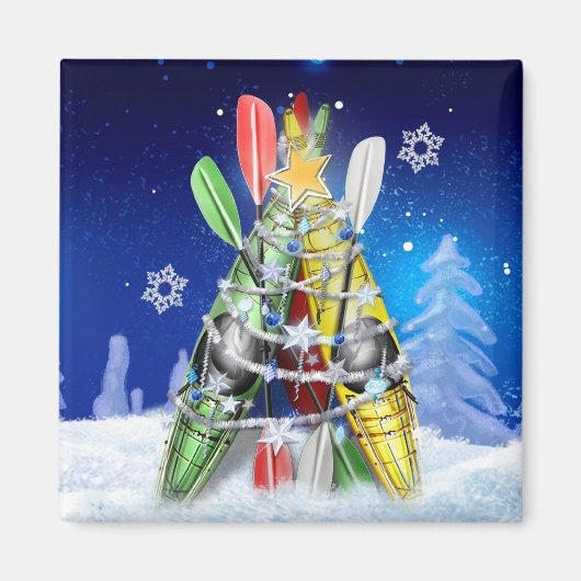 Aimant L'arbre de Noël Kayak (Devant)