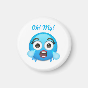 Aimant Larmes bleues de joie : L'emoji submergé