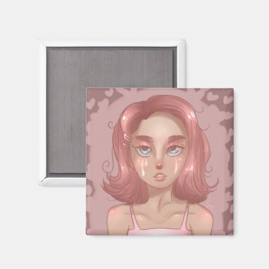 Aimant Larmes roses (Recto/Verso)