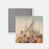 Aimant L'arrivée de Hernando Cortes au Mexique (Recto/Verso)