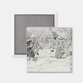 Aimant L'arrivée des jeunes femmes à Jamestown (Recto/Verso)