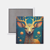 Aimant L'art de l'Imaginaire de cerfs lunaires (Recto/Verso)