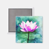Aimant L'art des fleurs de lotte rose (Recto/Verso)