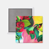 Aimant L'art floral des Camellias rouges (Recto/Verso)