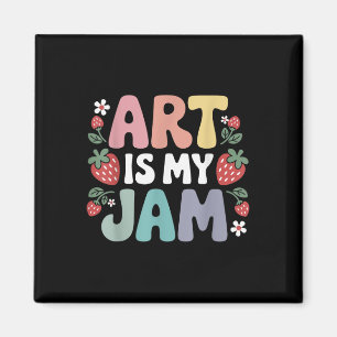Aimant L'art funky est ma tasse de thé, art rétro drôle p