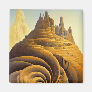 Aimant L'art Imaginaire de Surreal Mountain City