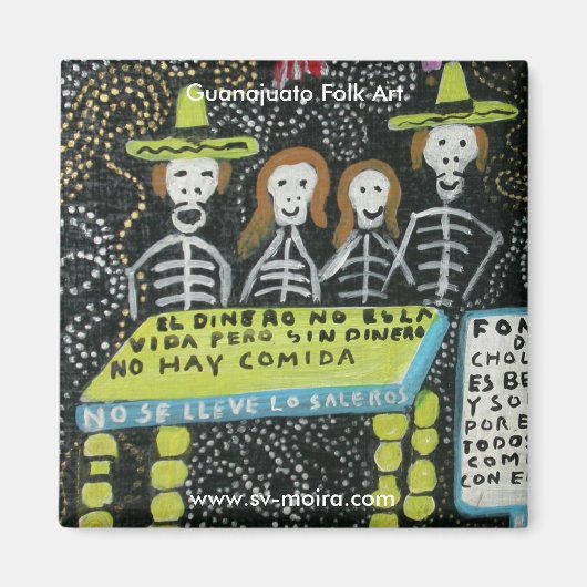 Aimant L'art populaire de Guanajuato, Día de los Muertos (Devant)