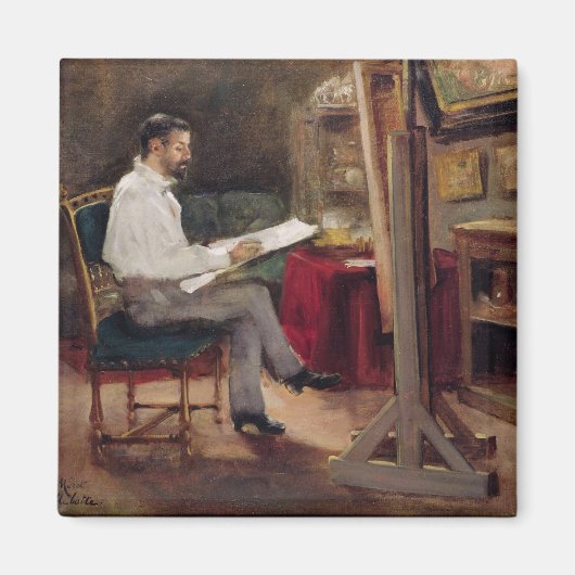 Aimant L'Artiste Morot dans son Studio, vers 1874 (Devant)