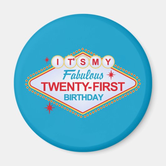 Aimant Las Vegas 21e anniversaire (Devant)