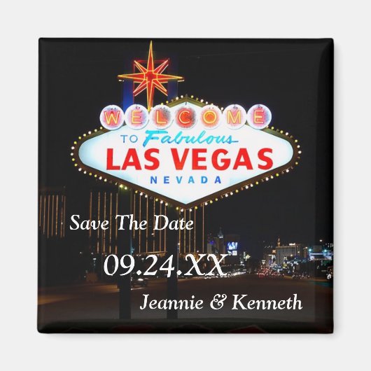 Aimant Las Vegas Destination Mariage Enregistrer La Date  (Devant)
