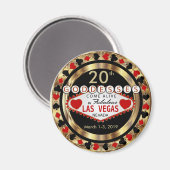 Aimant Las Vegas Goddess Poker Chip Design (Recto/Verso)